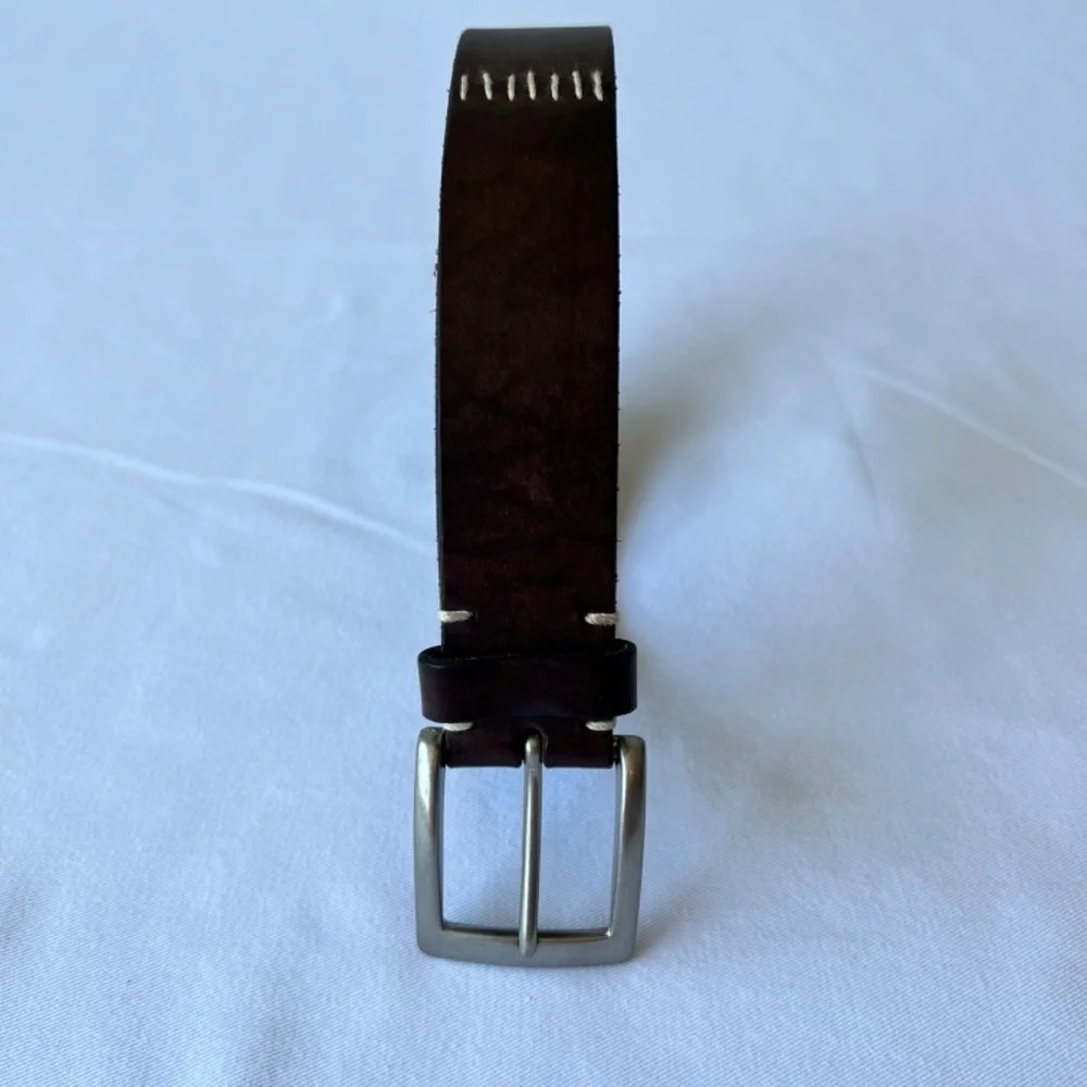*FIRM PRICE* Frank Daniel Italian Made Leather Belt with Stitch Details